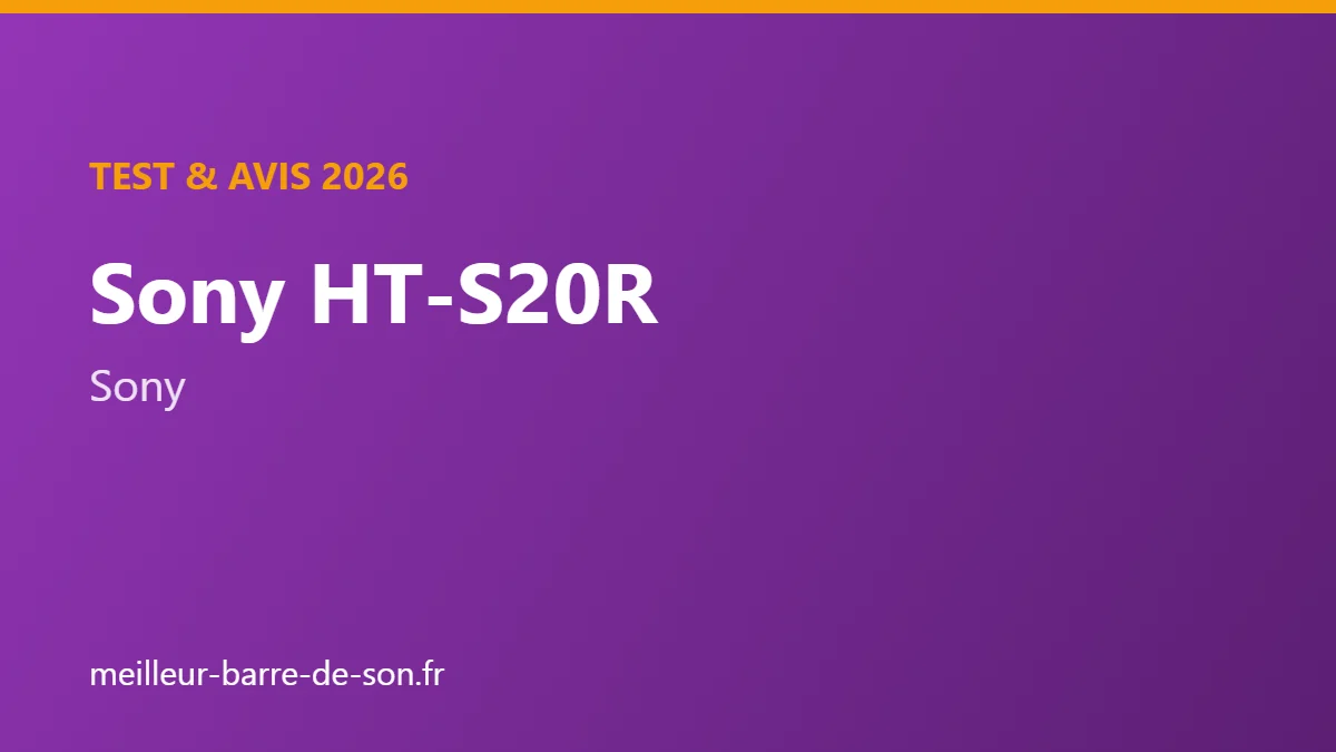 Couverture : Test et avis Sony HT-S20R